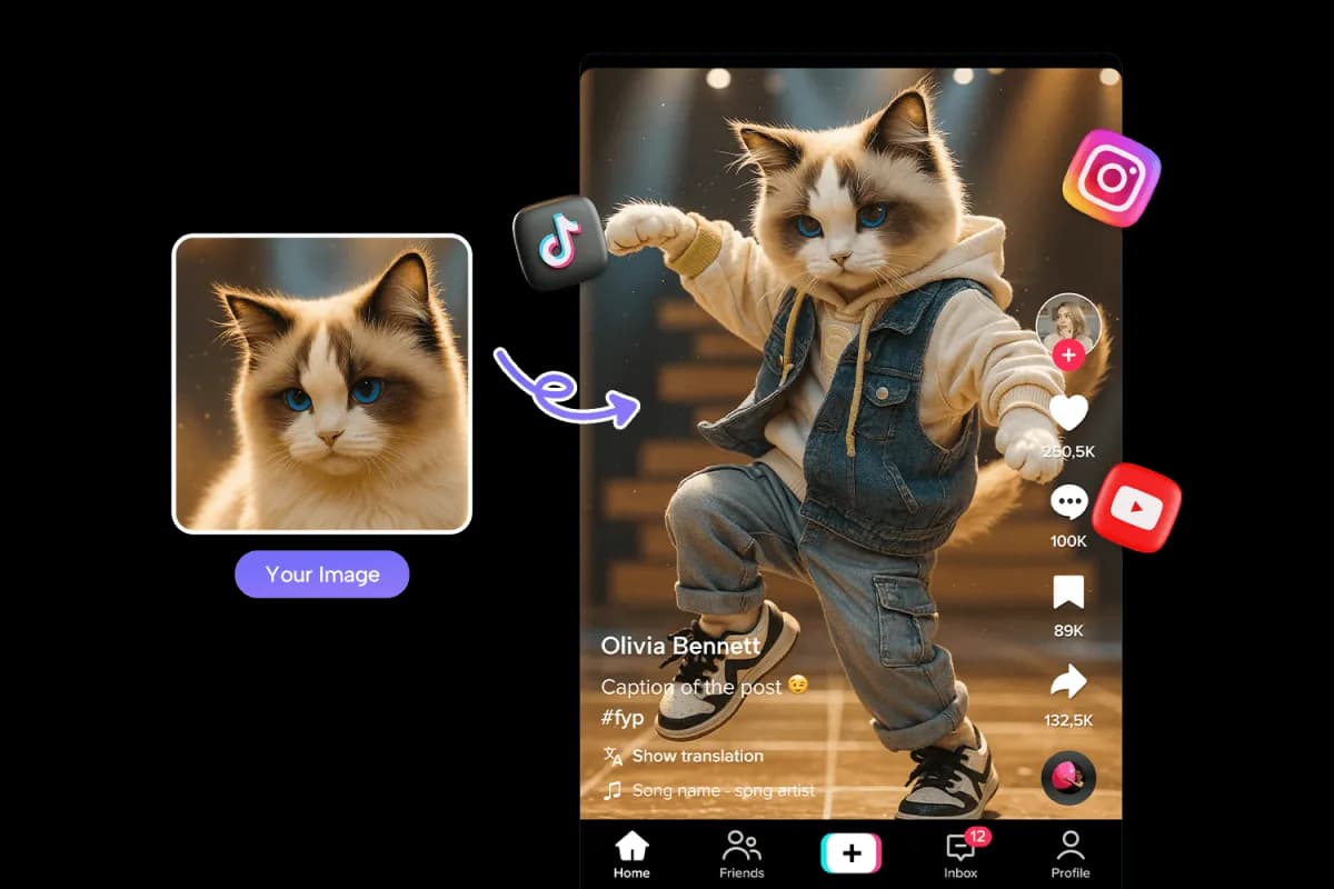 AI dance videos made for TikTok, Reels, and Shorts