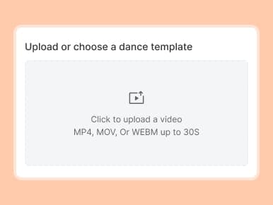 Upload a dance template for motion reference