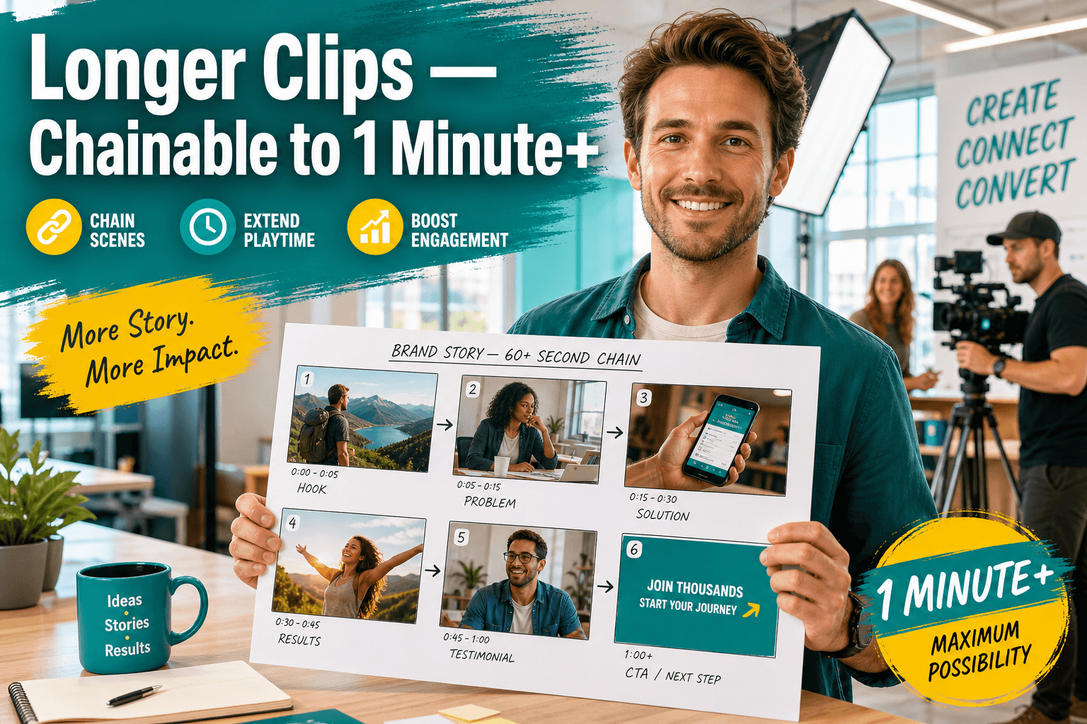 Filmmaker reviewing storyboard with landscape view — Seedance 2.1 longer clips