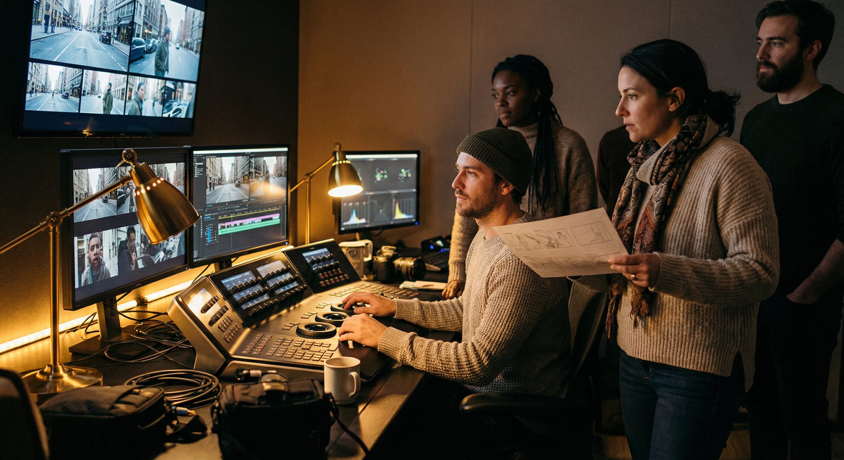 Multi-shot cinematic control, camera angles and storyboard