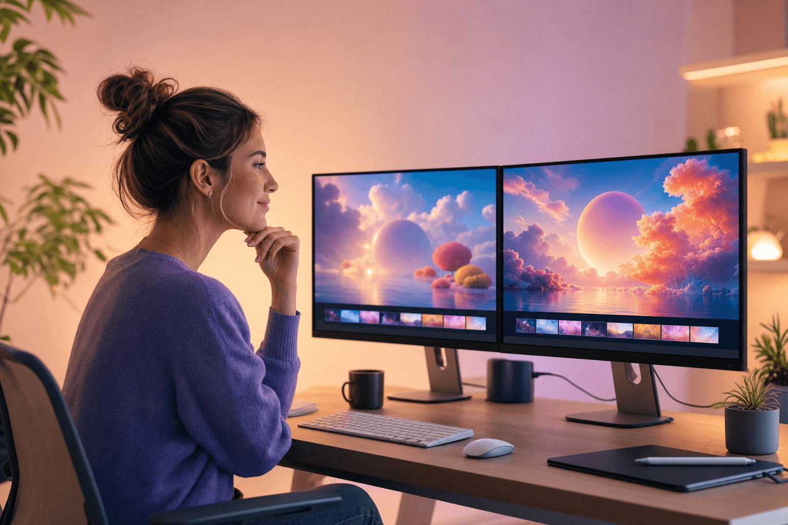 Creative comparing video iterations with seed control