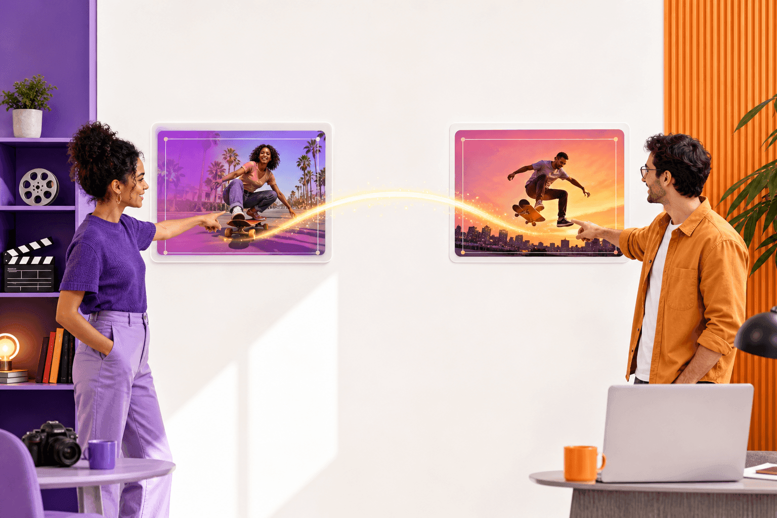 Keyframe transition between two visual states
